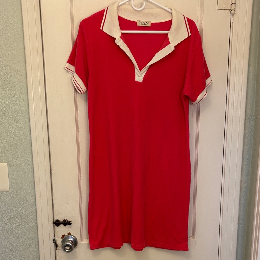 MKM Designs Red and White Swim Coverup